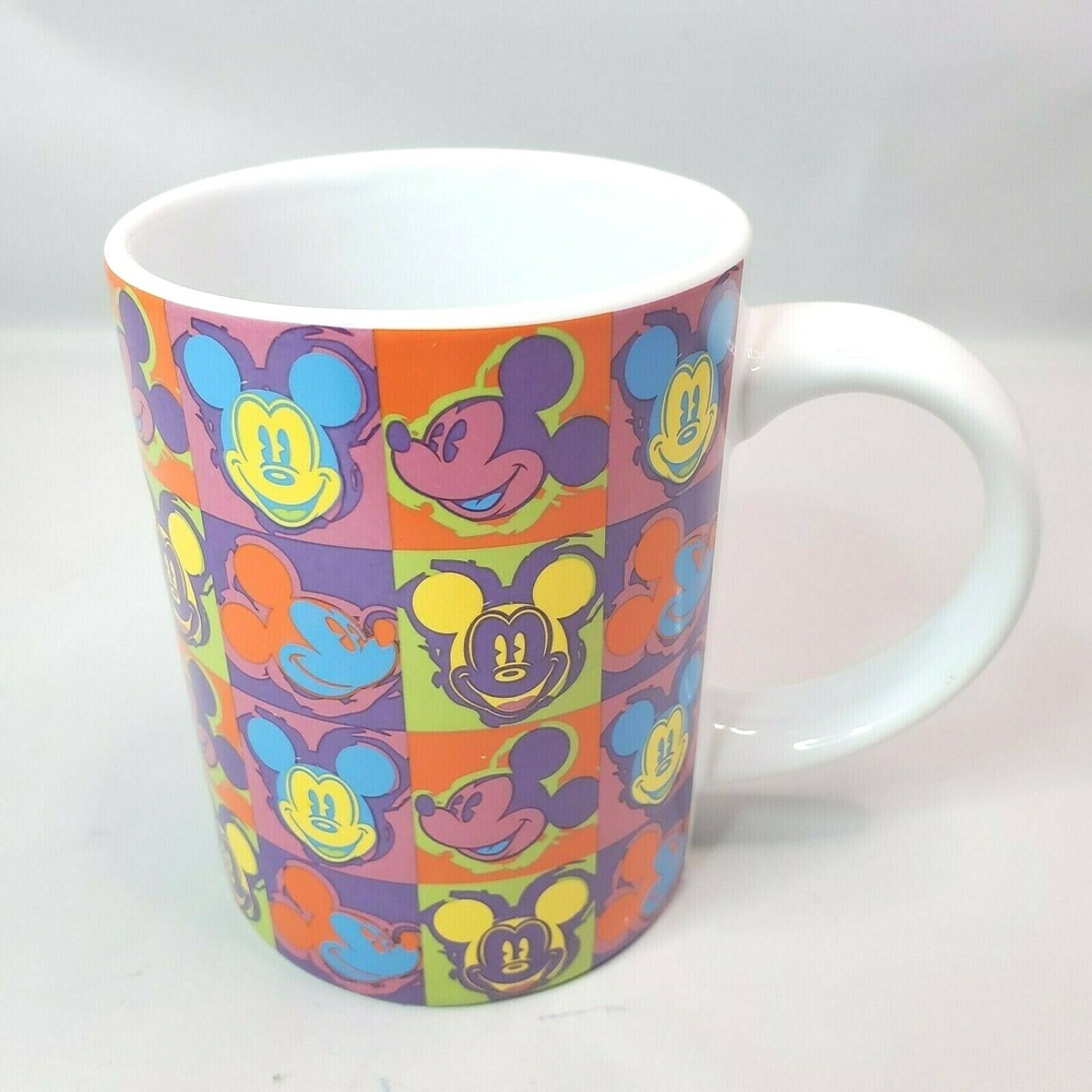 Disney Mickey Mouse Heads Coffee Mug Cup By Jerry Leigh All over Print